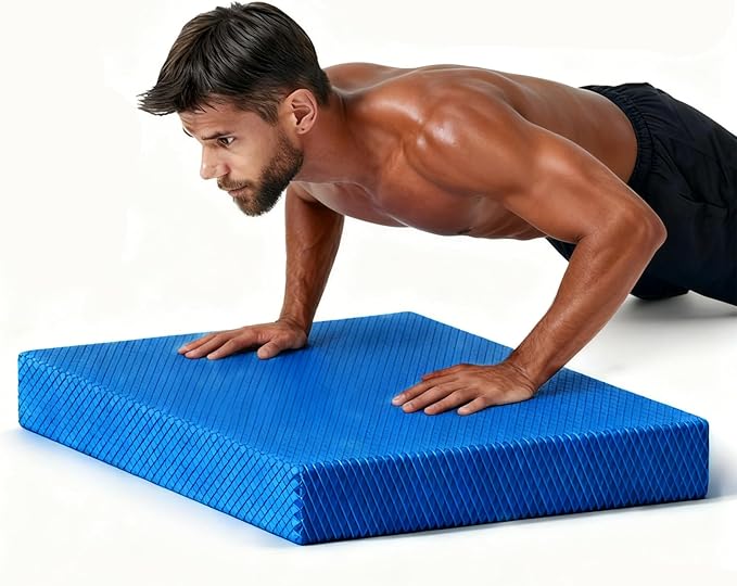 High-Density Balance Pad, Extra Large Balance Pad for Physical Therapy, TPU Foam Balance Board for Rehabilitation Stability Workout Knee and Ankle Exercise