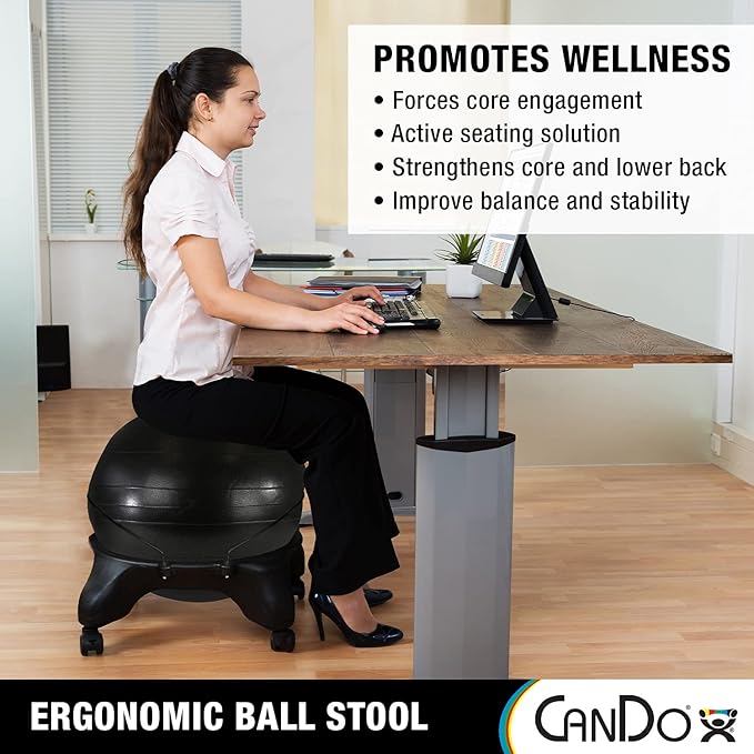 CanDo Ball Stool Plastic No Back Adult Size
