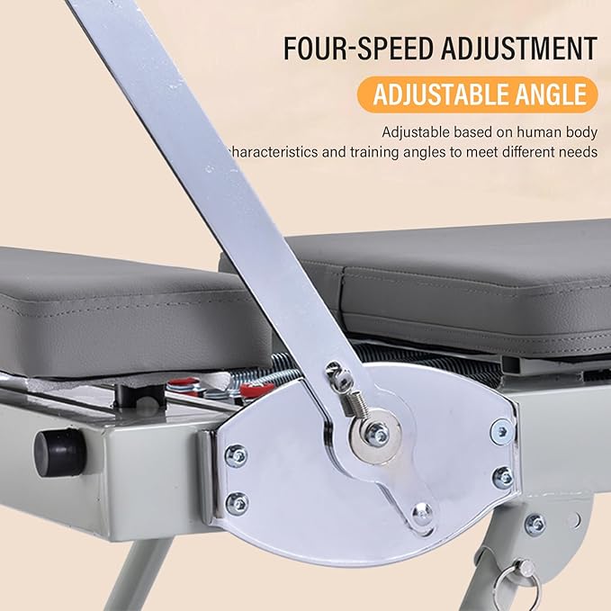 Foldable Pilates Reformer & Equipment,Adjustable Angle Pilates Machine,Portable Pilates Reformer,Pilates Reformer Workout Machine for Home Gym-Up to 300 Lbs Weight Capacity,Black/Beige