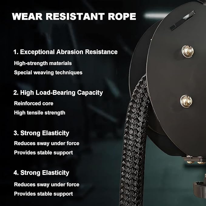 Endless Rope Machine for Home Gym - Adjustable Tricep Rope Attachment, 150kg Load Capacity, Max 30kg Resistance, Full Body Workout, Strength & Cardio Training Equipment
