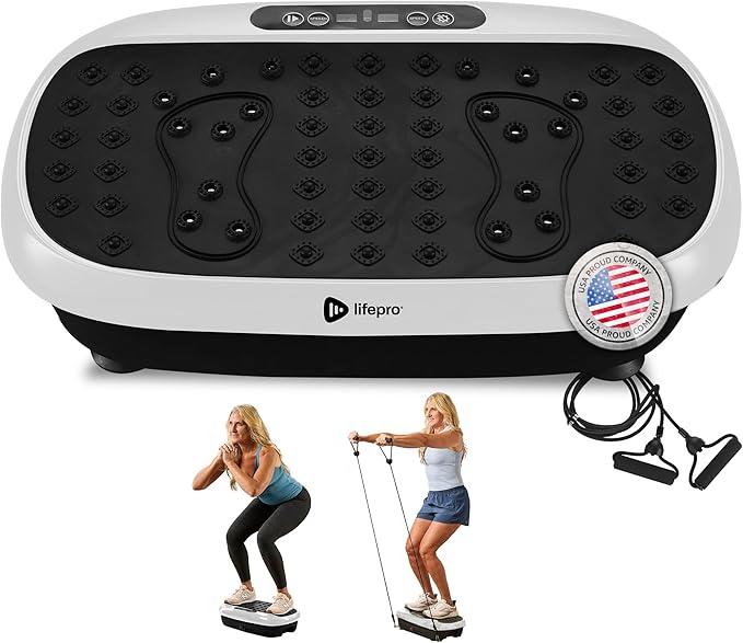 Lifepro HexaPlate Lite Vibration Plate Exercise Machine with Magnetic Acupoints - Full Body Vibration Platform for Beginners and Recovery - Lymphatic Drainage Massager for Muscle Toning and Fitness