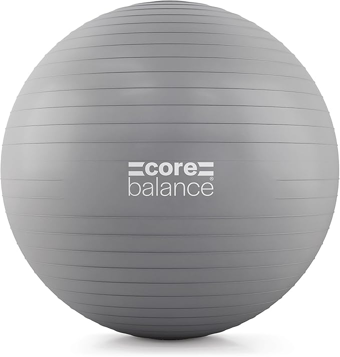 Core Balance Exercise Ball, Stability Ball for Yoga, Pilates and Fitness, Gym Ball for Home Gym and Office Chair, Training, Physical Therapy, Anti Burst, Pump Included, 55cm 65cm 75cm 85cm