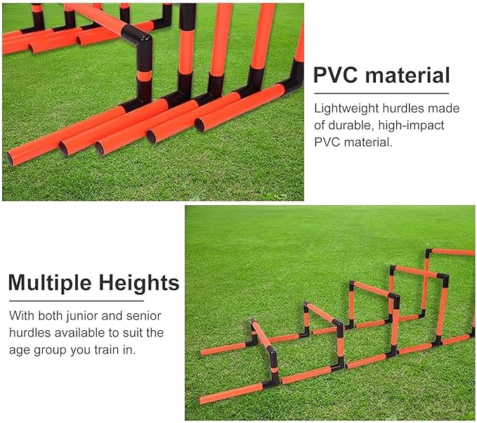 Portable Hurdles Training Equipment 5 Pack, PVC Pipe Agility Training Hurdles Sport Squad Speed Hurdles Set Obstacle Training Track and Field Hurdle (Color : Yellow)
