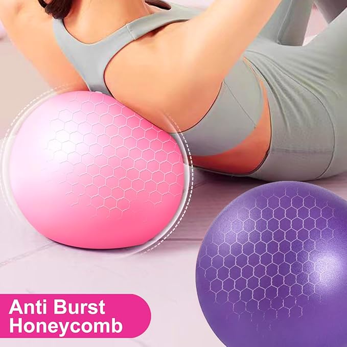 nononfish Mini Exercise Barre Ball for Yoga,Pilates, Stability Exercise Home Workout, Core Training and Physical Therapy Small Bender Ball 9 Inch with Inflatable Straw