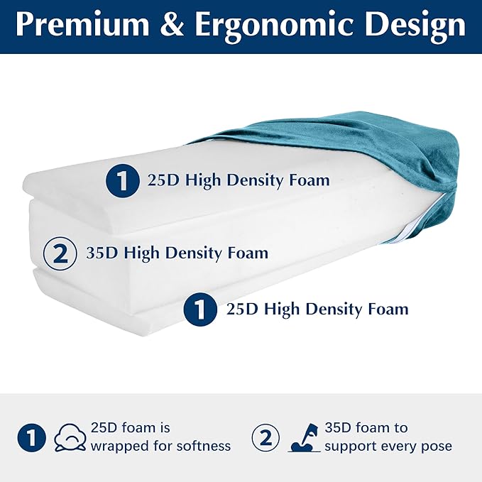 2-Pack Yoga Bolster Pillow Set: Rectangular & Cylinder Pillows for Meditation and Support, Yoga Pillows with Washable Velvet Cover, Triple-Layer Sponge with Carry Handle, Green