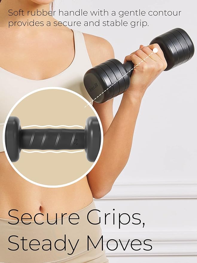 Cocoa Pilates Kit and Black Adjustable Dumbbell Set 2lb to 5lb Bundle