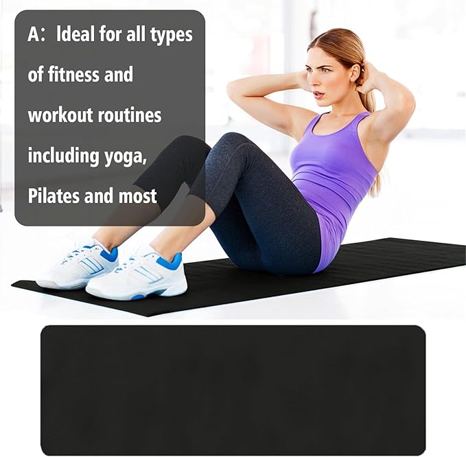 Hot Yoga Mat, 70x23 Inches Extra Thick Anti-Tear Non-Slip High Density Fitness Mat with Carrying Strap,Comfortable Pink Hot Yoga Mat for Home Workout,Fitness,Pilates,Gym,Stretching,Exercise