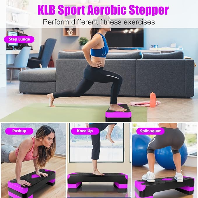 Adjustable Exercise Workout Aerobic Stepper Step Platform Trainer