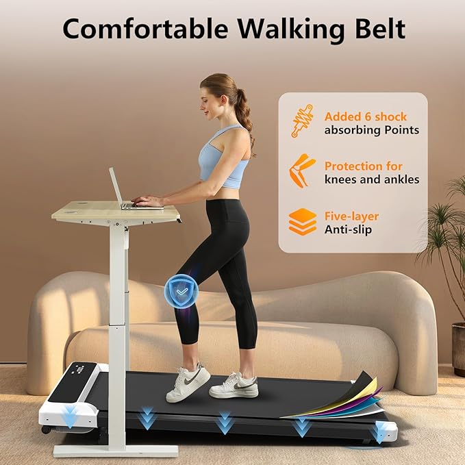 Walking Pad 2 in 1 for Walking and Jogging, Under Desk Treadmill for Home Office with Remote Control, Portable Walking Pad Treadmill in LED Display