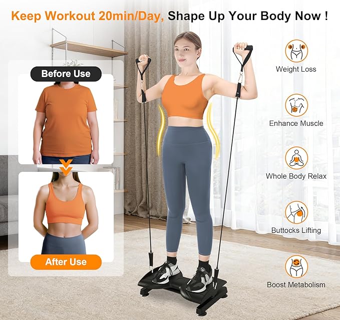 KESHWELL Waist Twisting Machine,Ab Twist Board For Weight Loss&Waist Slim,Ab Machine with Pilates Bar,Noiseless Waist Trainer For Women & Men, 330 Lbs Capacity At Home Workout Equipment.