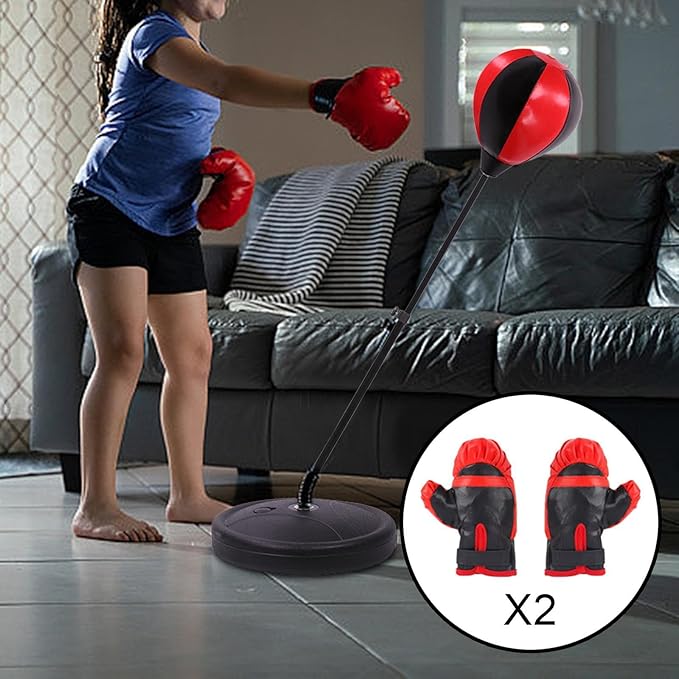 Freestanding Boxing Reaction Ball Set for Kids Fitness Activities, 109cm