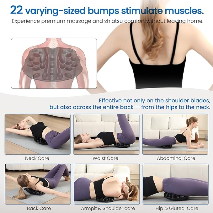 Shoulder Blade & Trapezius Trigger Point Massager, Upper Back Stretcher for Shoulder Back Pain Relief, Posture Correction & Muscle Relaxation, Ideal Gift for Men and Women
