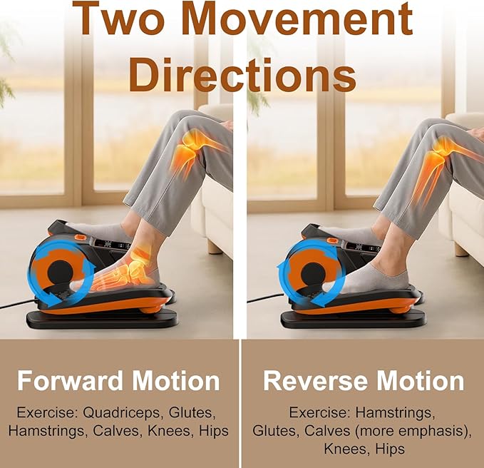VIVURN® 028 Under Desk Elliptical 12 Speed 5 Modes Motorized Leg Exerciser While Sitting for Seniors As Seen on TV Low Impact Electric Pedal Exerciser with Non-Slip Mat Quiet for Home and Office