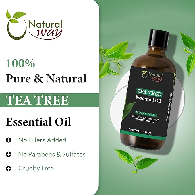 Essential Oil | Pure Aromatherapy Oil for Diffusers, Hair Growth, Skin, Scalp Care, Massage | Refreshing Hair Oil for Women & Men | Natural Essential Oil for Diffuser (Tea Tree)