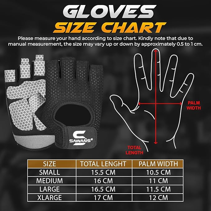 SAWANS Workout Gloves for Men and Women Weight Lifting Gloves Gym Fitness Exercise Cycling Pull ups Microfiber Lightweight Breathable Non-Slip Silicone Padded Palm Grip Protection