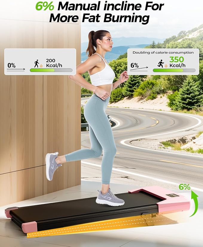 SupeRun Walking Pad, Under Desk Treadmill, 3 in 1 Portable Treadmill with Remote Control LED Display, 2.5 HP Quiet Walking Jogging Machine for Office Home Use, 300 Lbs Capacity