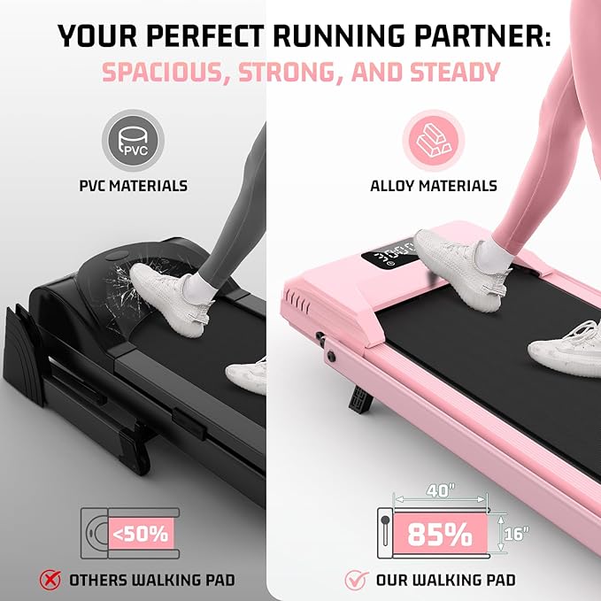 FUNMILY Upgrade Walking Pad Folding Treadmill with 12%/15% & Handle Bar, 3.5HP Foldable Under Desk Compact Treadmills for Home/Office/Gym, 400+lb Capacity, Shock Absorption