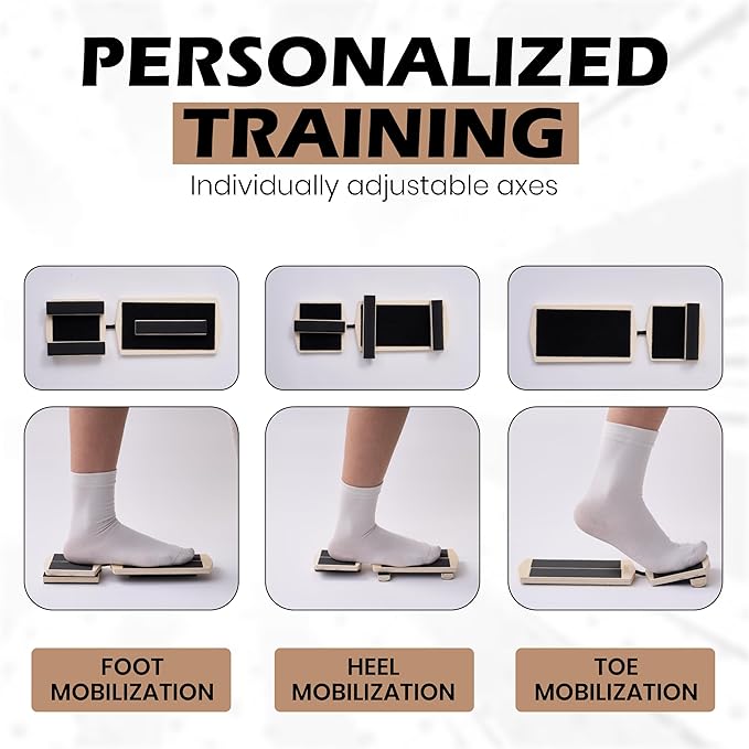 Foot & Ankle Strengthener Kit – Ankle Balance Board for Strength, Stability, Mobility & Injury Recovery – Complete Set with Beginner & Advanced Bars, 2 sizes Cork Balls, Manual & Carry Bag