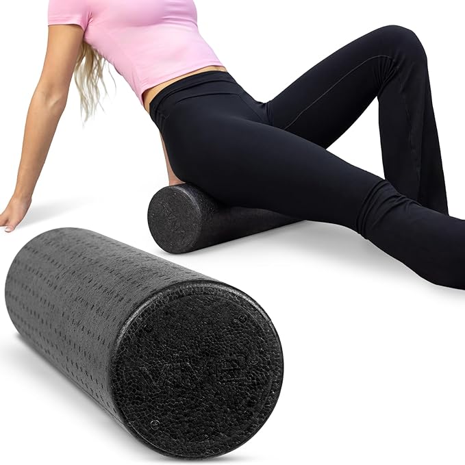 Vive High Density Foam Roller (18 inch) - Large Foam Roller for Exercise, Physical Therapy, Yoga, Pilates, Stretching - Pain Relief Massager for Trigger Point, Deep Muscle Massage, Myofascial Release