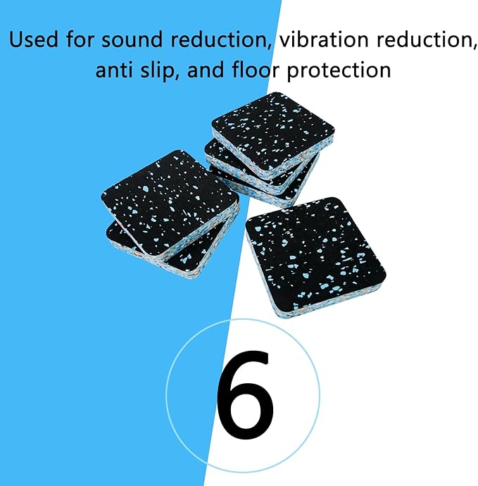 Luwint Treadmill Mat Pads, Rubber Foam Padding, Sound Isolation, Anti Vibration, Shock Absorbing, Noise Reduction Floor Protection Sheets for Treadmill, Washer Machine, Exercise Equipment