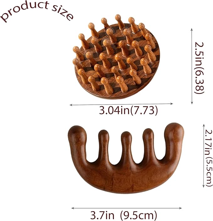 Wooden Scalp Massager | Premium Hair Care Tool Scalp Massager for Hair Growth, Manual Handheld Design, Portable for Home Spa & Stress Relief | Gentle Scalp Care