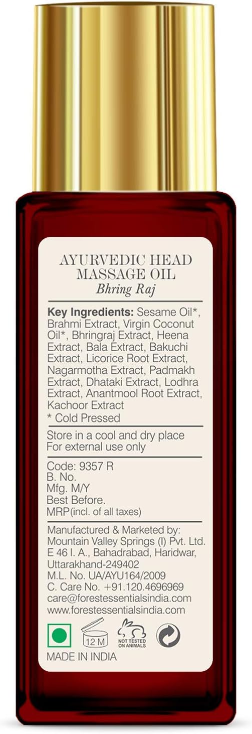 Forest Essentials Ayurvedic Herb Enriched Head Massage Oil, Bhringraj, 50ml