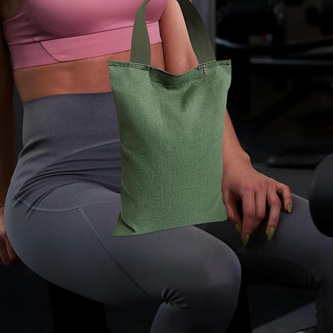 TEHAUX Weighted Yoga Sandbag Canvas Empty Bag with Handle 2kg for Fitness Training Exercise and Dance Leg Stretching Equipment