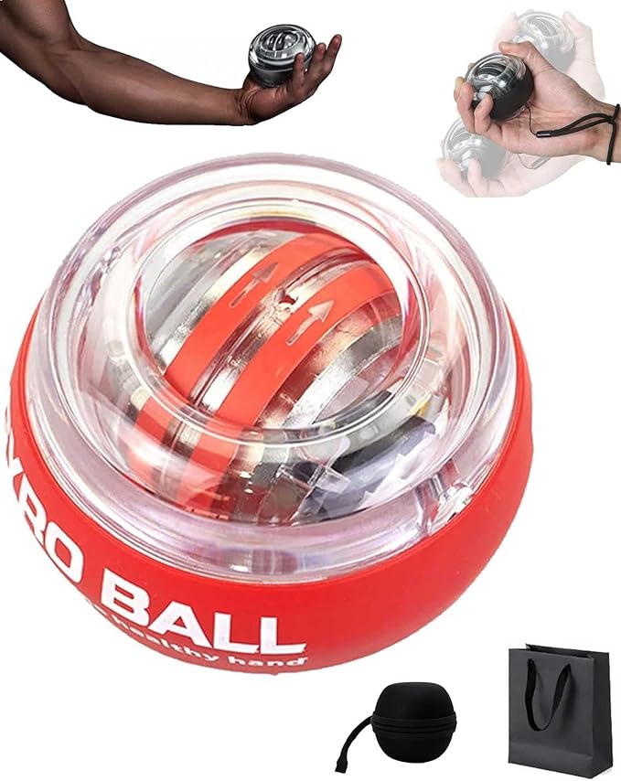 Wrist Ball Exerciser, Torque Ball Hand Exerciser, Gyro Ball Wrist Exerciser, Auto-Start Gyroscopic Forearmexerciser with LED Lights,Wrist Trainer for Stronger Arm Fingers Wristbones and Muscle