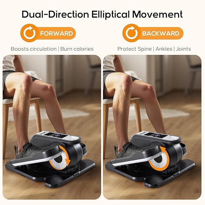 NEWBULIG Under Desk Elliptical Machine, Ellipse Leg Exerciser As Seen On TV with Remote Control, 12 Adjustable Speeds