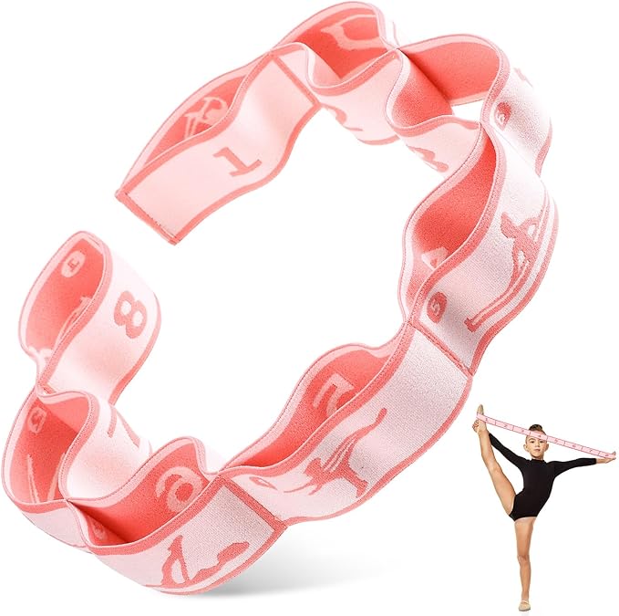 Stretch Strap for Kids Elastic Gymnastic Stretching Ballet Dance Band with 8 Loops Adjustable Exercise Training Resistance Strap for Children Stuff Pilates Latin Yoga Equipment
