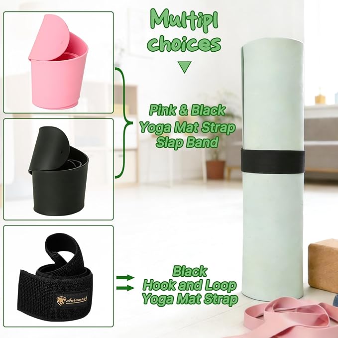 Aolamegs Yoga Mat Strap,Heavy Duty Bungee Straps Band,Wrap Organizer for Yoga Mat/Workout/Exercise(20" L x 2" W)