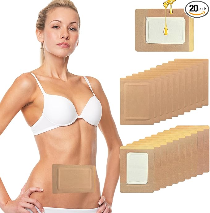 20 Pcs Castor Oil Pack Wrap, Disposable Portable Castor Oil Patches with Anti Leakage Cotton for Stomach/Liver (Oil Not Included), 7.9" x 5.9"