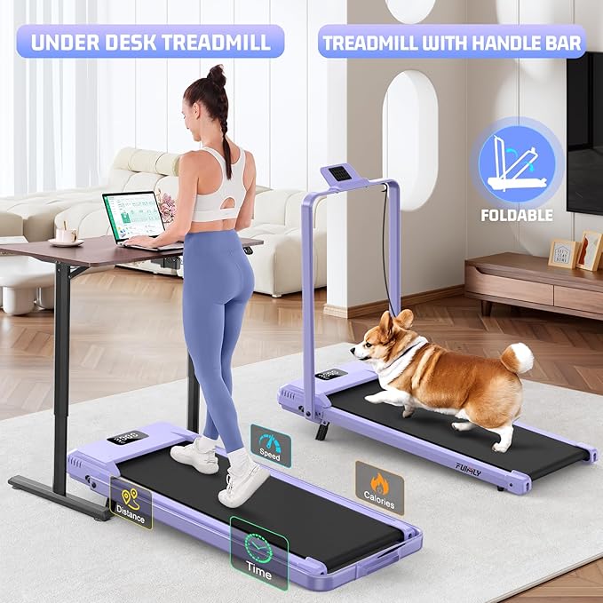ANCHEER Treadmill with 12%/15% Incline, Folding Walking Pad with Handle Bar, 320-450lb Capacity Under Desk Foldable 3.5HP Treadmills for Home/Office/Gym,Installation-Free