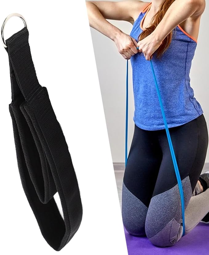 Pilates Double Loop Strap,Double Loop Strap,Women Strength Training Exercise Strap Double Loop Pilates Equipment for Gym, with Silver Rings
