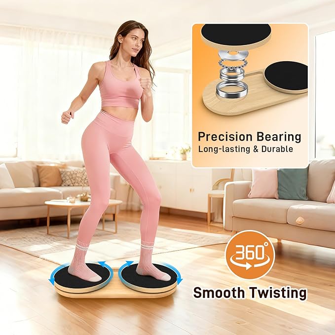 Waist Twister Machine Exercise, Ab Twister Board Workout MAX 330 LBS, Non-Slip Waist Twisting Fitness Tool, Pilates Waist Twister for Women, Dynamic Core Align Board for Home Gym Equipment