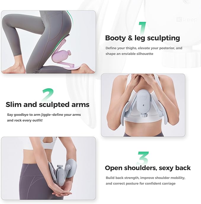 Keep Thigh Master & Inner Thigh Exerciser for Women, 360° Rotatable Leg Workout Equipment, Adjustable Arm and Hip Trainer with Non-Slip TPE Pads for Home Gym Body Toning & Muscle Strength