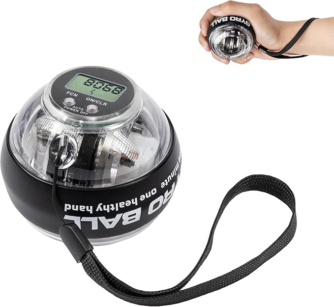Torque Ball Hand Exerciser Auto-Start Wrist Power Gyro Ball with LED Lights Grip Strength Trainer, Forearm Strengthener, Hand Exerciser Devices, Wrist Strengthener, Colorful Lighting & Portable Case
