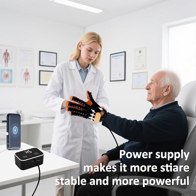 Rehabilitation Robot Gloves for Stroke Recovery Hemiplegia Finger Hand Function Rehabilitation Therapy Arthriti Glove (Right Hand L)