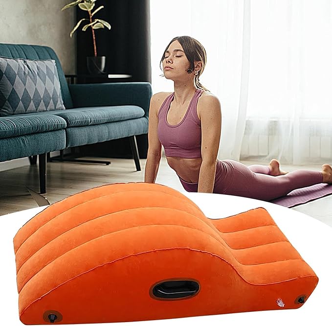 Yoga Chair Lounge - Pilates Stretching Chair | Inflatable Yogas Training Lounger, Reclining Sofa Streamline Fit Curve Suitable for Pilate Yoga, Foldable Pilates Exercise Support Sofa for Travel Home