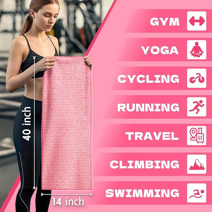 Microfiber Gym Towels for Showering Working Out Quick Dry Negative ions Large Middle Small Sizes Lightweight Gym Towel for Men Women Tennis Sports Towels for Body Hot Yoga Fitness Essentials