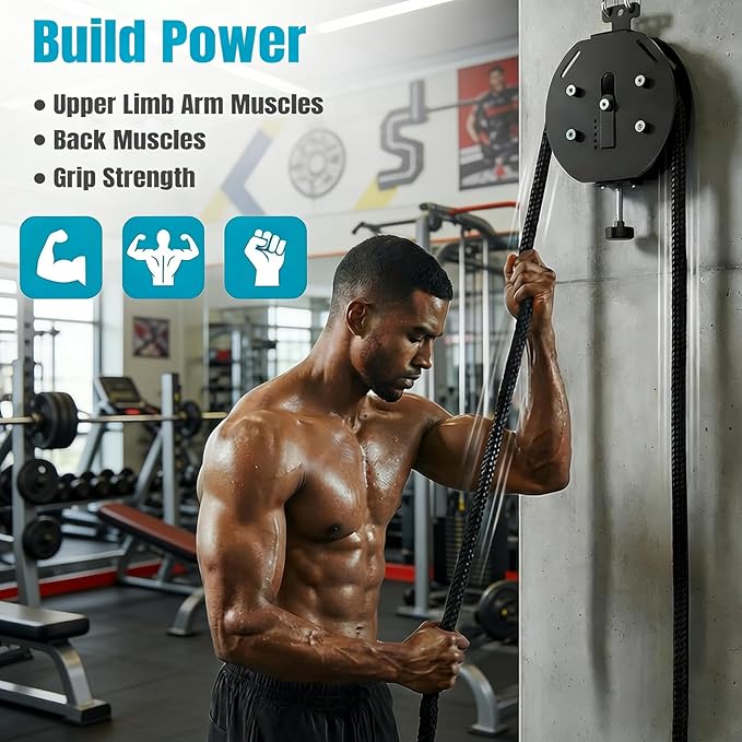 Endless Rope Trainer,Adjustable Resistance Trainer Machine, Suspension Endless Rope Pulley System,Closed-Loop Nylon Rope,Home Gym Equipment for Grip, Arms, Back and Body Coordination Exercises