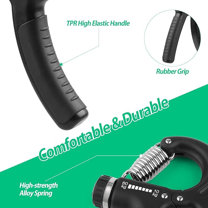 NIYIKOW Grip Strength Trainer, Hand Grip Strengthener, Grip Strengthener, Adjustable Resistance, Forearm Strengthener, Perfect for Musicians Athletes