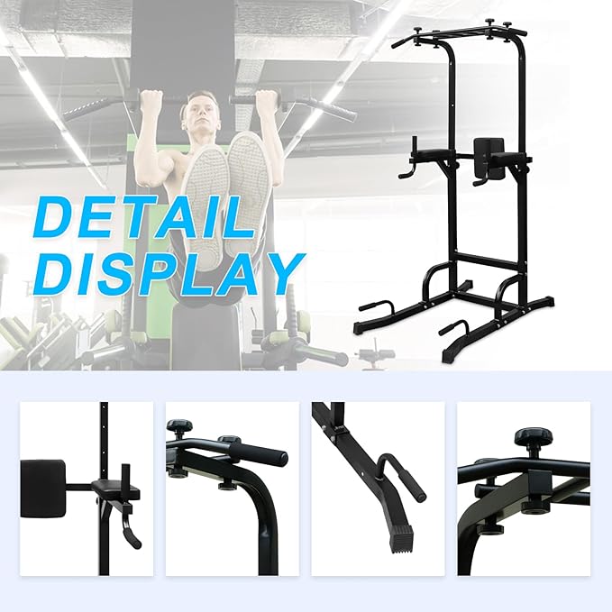 Power Tower Pull Up Bar Station Dip Bars Fitness for Home Gym Strength Training Fitness Equipment