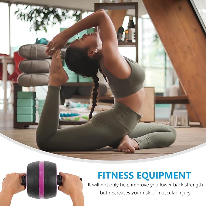 TEHAUX Ab Roller Wheel with Automatic Rebound Exercise Wheel for Core Workout with Knee Mat Abs Abdominal Trainer for Home Strength Training