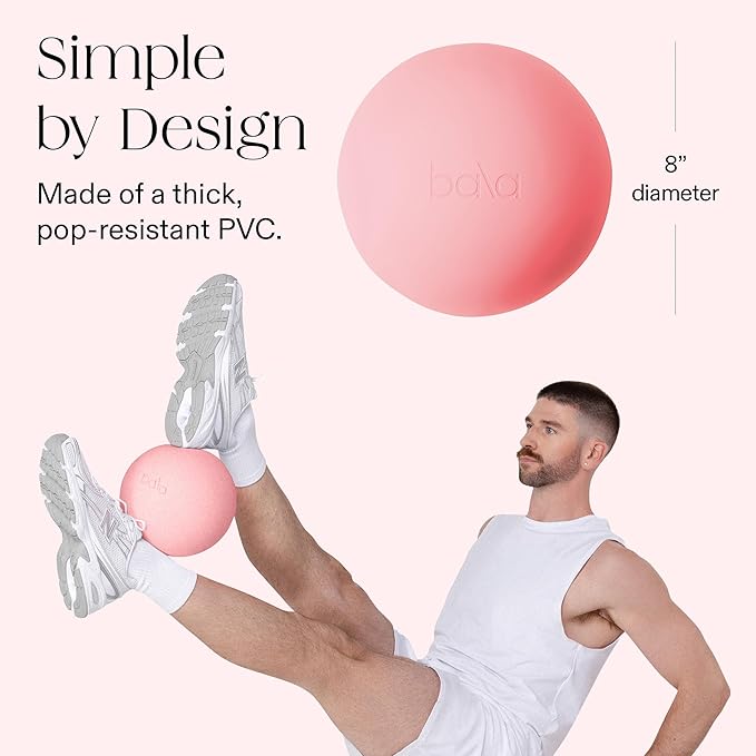 Bala Pilates Ball, Non-Weighted Exercise Ball - Small 8" Yoga Ball for Barre, Stretching, Strength & Core Training - Workout Accessory with Mini Pump for Home Gym & Fitness Routines - 100% PVC