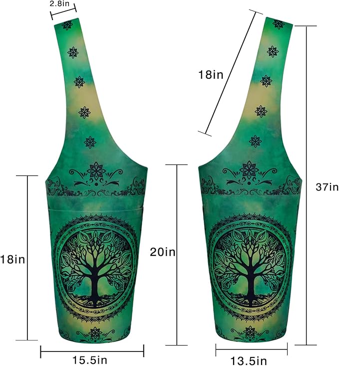 Fashion Printed Yoga Mat Bag with Large Side Pocket & Zipper Pocket Long Tote Yoga Bag Fit Most Size Mats - Holds More Yoga Accessories
