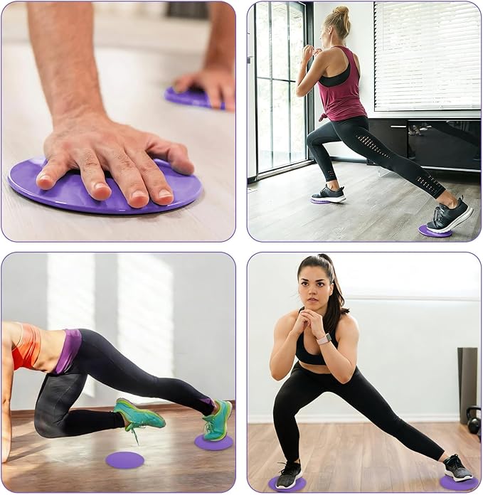 17.5cm/6.89In Round Core Sliders for Working Out,Set of 4 Exercise Core Pilates Sliders,Floor Foot Slider for Exercise 2 Color