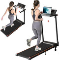 Foldable Treadmill with Incline Treadmill with Home Removable Desk Workstation 3 in 1 Folding Small Compact Walking Treadmills 300 Lbs Capacity for Home Office
