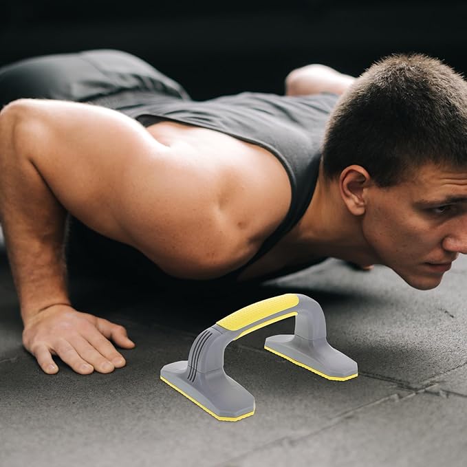 Kisangel 2pcs Push up Bars Strength Training Pushup Stands with Non-slip Handles Plastic Home Workout Fitness Equipment for Pilates and Bodybuilding