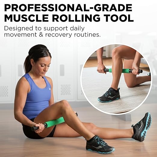 THERABAND Roller Massager +, Muscle Roller Stick for Self-Myofascial Release, Deep Tissue Massage Rolling Pin, Trigger Point Release, Muscle Soreness, Best Gifts for Runners, Athletes, Crossfit